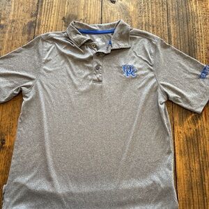Colosseum Gray Polo Shirt with Blue Accents